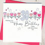 Personalised 30th Birthday Floral Card, thumbnail 1 of 2