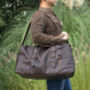 Zip Detail Genuine Leather Holdall, thumbnail 3 of 12