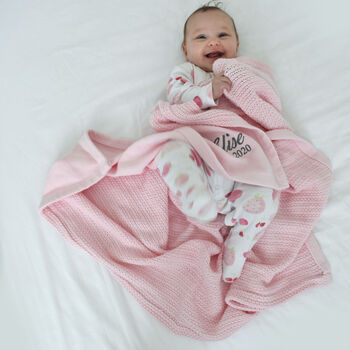 Personalised Pink Cellular Baby Blanket, 8 of 12