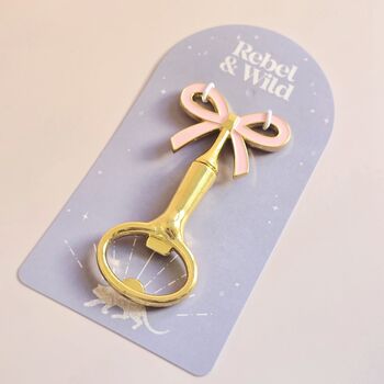 Pink Enamel Bow Bottle Opener, 3 of 3
