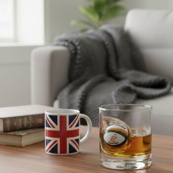 Personalised Australian Rugby Ball Whisky Glass, 2 of 6