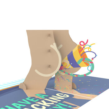 Have A Cracking B'day! Funny Birthday Card With Cheeky Pop Up 3D Bum, 8 of 8
