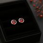 Sterling Silver July Birthstone Ruby Stud Earrings, thumbnail 6 of 6