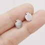 Apple Stud Earrings In Sterling Silver, thumbnail 2 of 9