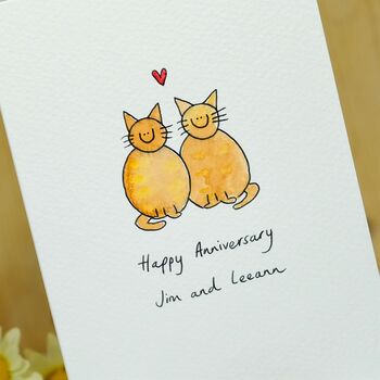 Personalised 'Love Cats' Handmade Card, 3 of 5