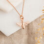 Delicate Rose Gold Plated Sterling Silver Bee Necklace, thumbnail 1 of 4