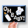 Personalised Oh Baby! Letterbox Message Cookies Grey, thumbnail 1 of 8
