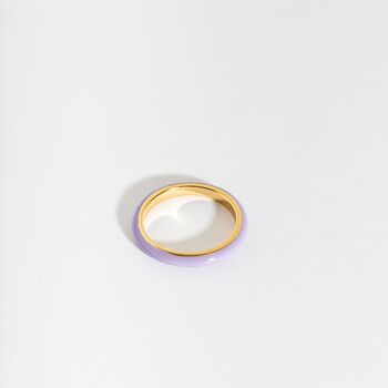 Lavender Enamel And 14k Gold Vermeil Stacking Ring, 5 of 10