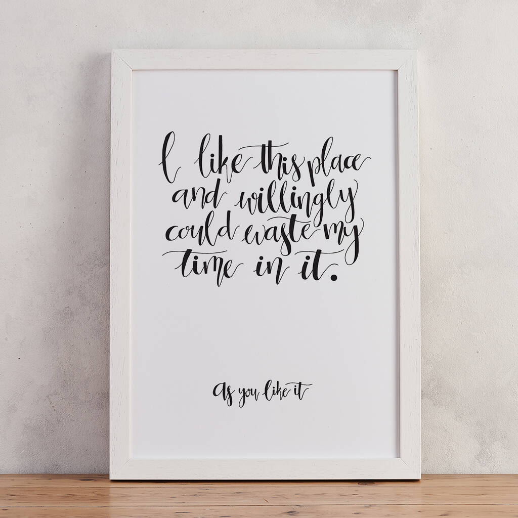 Monochrome Calligraphy 'This Place' New Home Print By Bookishly ...