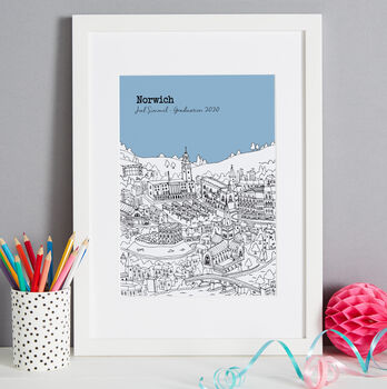 Personalised Norwich Graduation Gift Print, 2 of 12