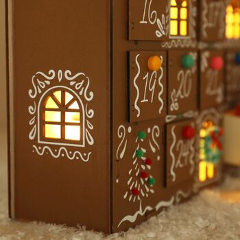 Personalised Fill Your Own Colour Pop Gingerbread House LED Advent Calendar, 10 of 11