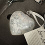 Pair Of Wedding Diamante Glass Flutes With Glass Heart, thumbnail 5 of 6