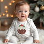 Little Pudding Personalised Baby's First Christmas Outfit, thumbnail 2 of 5