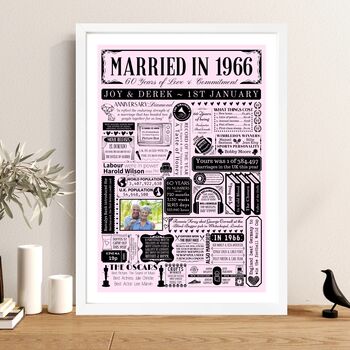 1966 Personalised 60th Diamond Anniversary Poster With Photo, 2 of 11