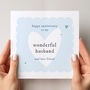Blue Heart Design Wedding Anniversary Card For Husband, thumbnail 2 of 4