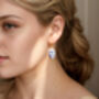 Oval Blue Tulip Earrings, thumbnail 2 of 7