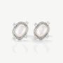 Sterling Silver Pearl Oval Stud Earrings, Women's Jewellery, thumbnail 2 of 3