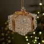 Glass Present Hanging Christmas Decoration, thumbnail 1 of 2