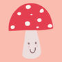Red Toadstool Bright Colours Kids Art Print, thumbnail 3 of 5