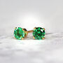 Teal Green Crystal Stud Earrings In Gold Or Silver, thumbnail 2 of 11