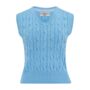 Cable Knit Slipover In Powder Blue Vintage 1940s Style, thumbnail 1 of 2