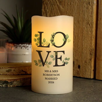 Personalised Love LED Candle Wedding Gift, 2 of 2