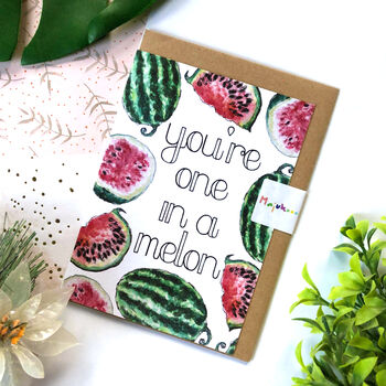 You're One In A Melon Love Card, Funny Love Card, 2 of 9