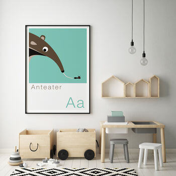 A Is For Anteater Children's Animal Alphabet Print, 2 of 3