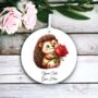 Personalised Cute Rose Animal Hedgehog Decoration, thumbnail 2 of 2