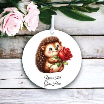 Personalised Cute Rose Animal Hedgehog Decoration, 2 of 2