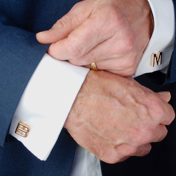 Personalised Rose Gold Initial Letter Cufflinks, 2 of 9