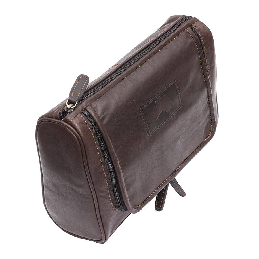 leather wash bag womens