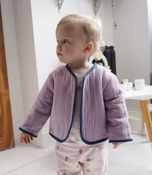 Baby And Child's Quilted Coat With Daisy Flower, 9 of 9
