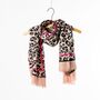 Bright Pink Strike Leopard Print Personalised Scarf, thumbnail 1 of 12