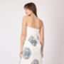 White With Blue Eye Organic Cotton Peshtemal Towel, thumbnail 3 of 5