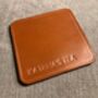 Personalised Leather Coaster, Conker Brown, thumbnail 4 of 11