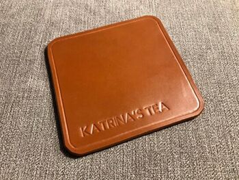 Personalised Leather Coaster, Conker Brown, 4 of 11