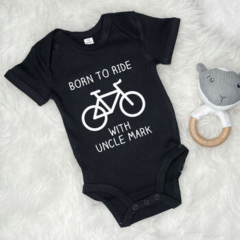 Born To Ride With Uncle Cycling Babygrow, 3 of 7
