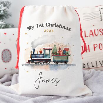 1st Christmas Train Christmas Sack, 3 of 3