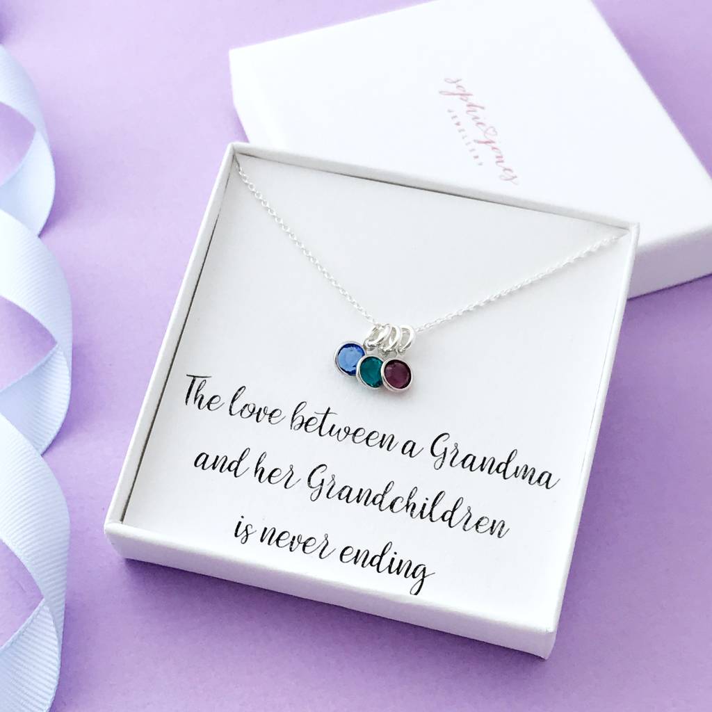Blessed Grandma With Birthstones Necklace - The Vintage Pearl