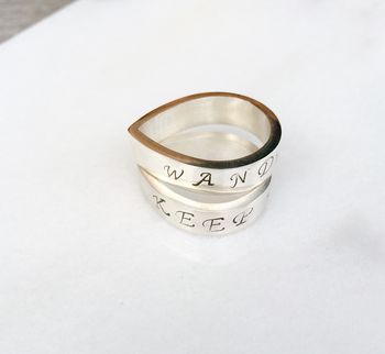 Personalised Wide Droplet Ring, 6 of 7