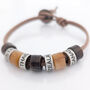 Personalised Beaded Bracelet With Engraved Rings – Custom Travel Bracelet, Memory Keepsake Gift For Him, thumbnail 3 of 9