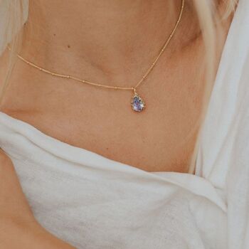 Gold Vermeil Blue Topaz Necklace Aurelia, 3 of 4