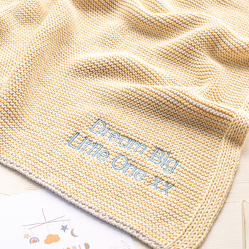 Personalised Sage Green Baby Blanket – Mini Stripe Design, 5 of 12