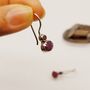 Red Ruby Sterling Silver Drop Earrings, thumbnail 5 of 6