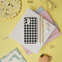 Black And White Gingham Biodegradable Phone Case, thumbnail 8 of 8