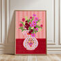 Flowers In Vase Art Print Red, thumbnail 4 of 5