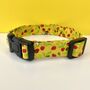 Yellow Bee And Strawberry Dog Collar And Lead, thumbnail 3 of 7