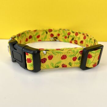 Yellow Bee And Strawberry Dog Collar And Lead, 3 of 7
