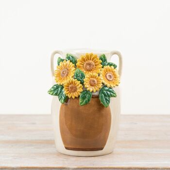 Ceramic 3D Sunflower Jug Vase – Mother’s Day Gift, 26cm, 3 of 3